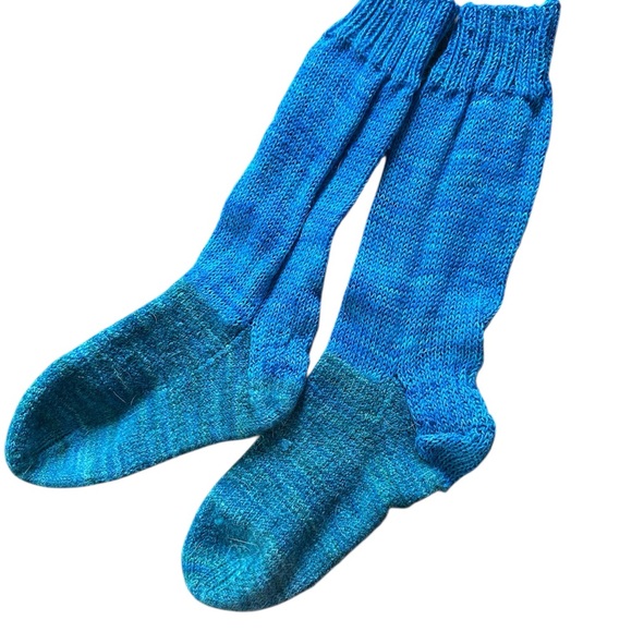 Handmade Handknit Merino Wool Worn Women’s Socks Sz M - Picture 1 of 6